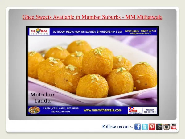Ghee Sweets Available in Mumbai Suburbs - MM Mithaiwala
