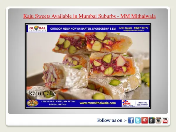 Kaju Sweets Available in Mumbai Suburbs - MM Mithaiwala