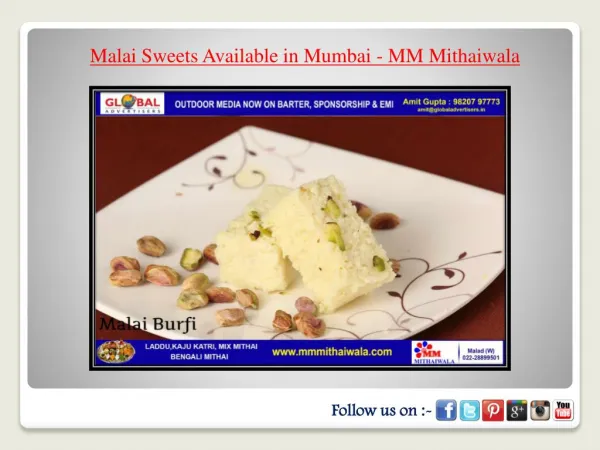 Malai Sweets Available in Mumbai - MM Mithaiwala