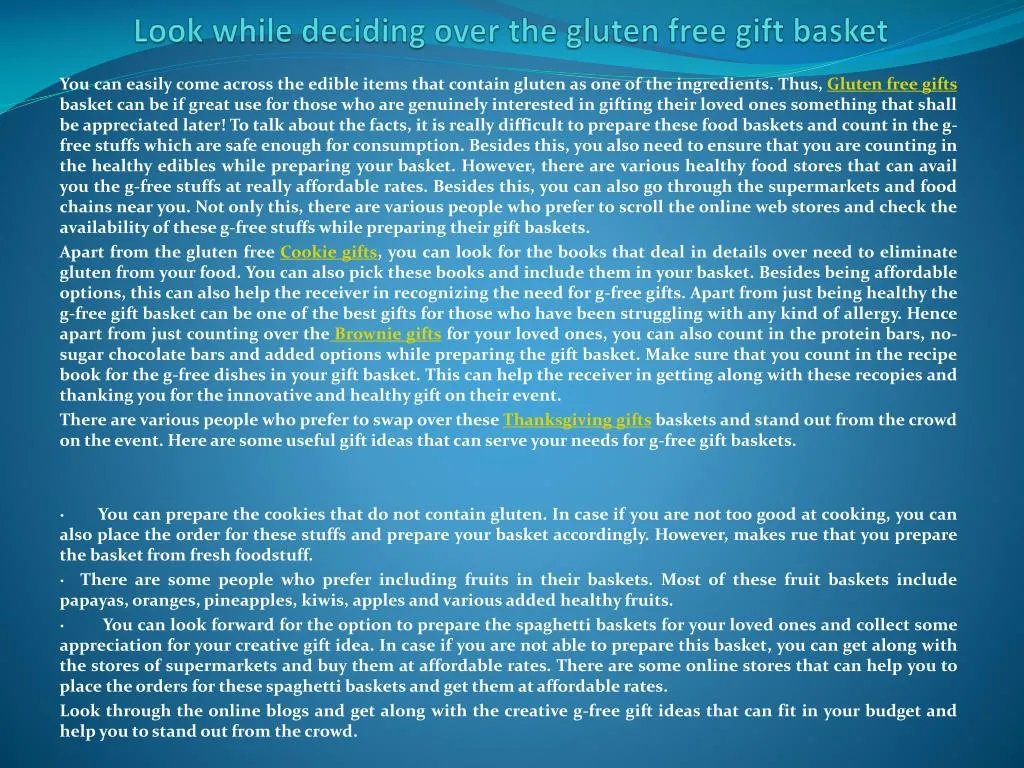 look while deciding over the gluten free gift basket