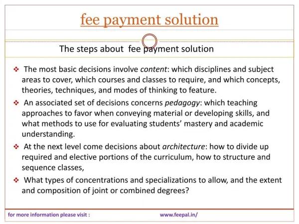 Posts the inquiry about fee payment solution