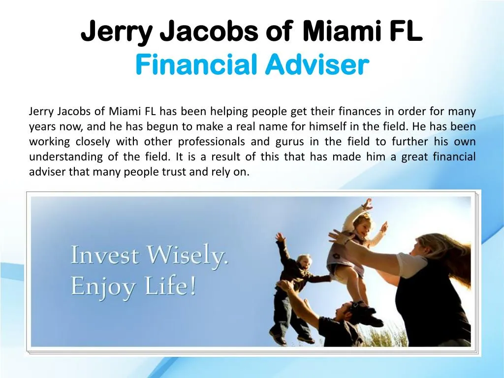 jerry jacobs of miami fl financial adviser
