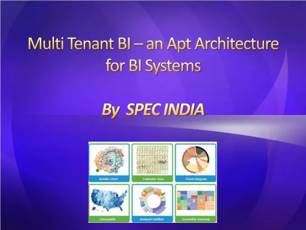 Multi Tenant BI - an Apt Architecture for BI system