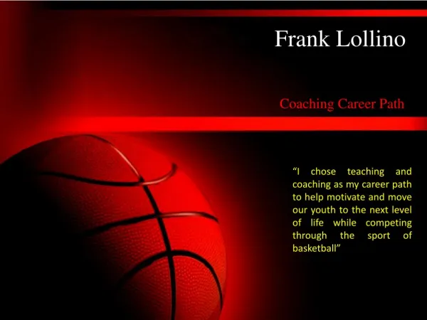 Frank Lollino - Coaching Career Path