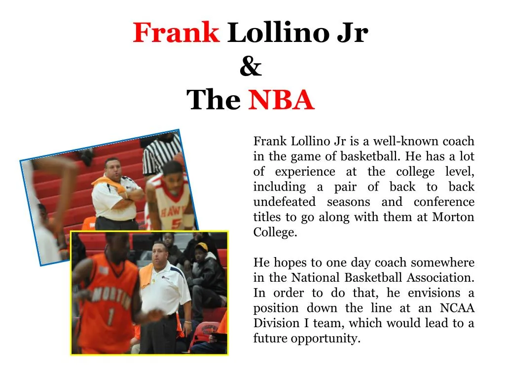 frank lollino jr the nba
