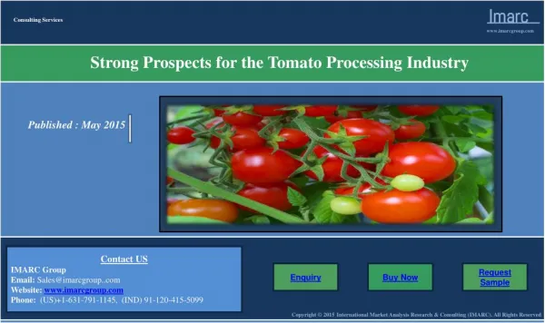 Strong Prospects for the Tomato Processing Industry