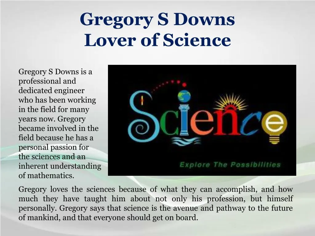 gregory s downs lover of science