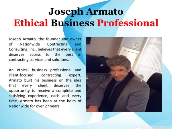 Joseph Armato Ethical Business Professional