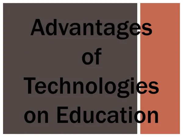 Advantages of Technology in education