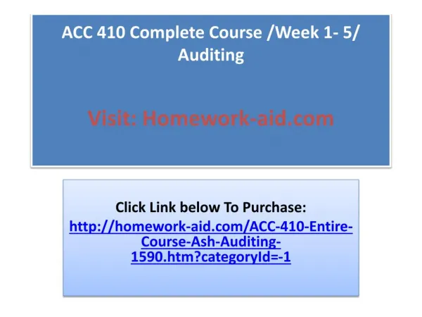 acc 410 complete course week 1 5 auditing visit homework aid com