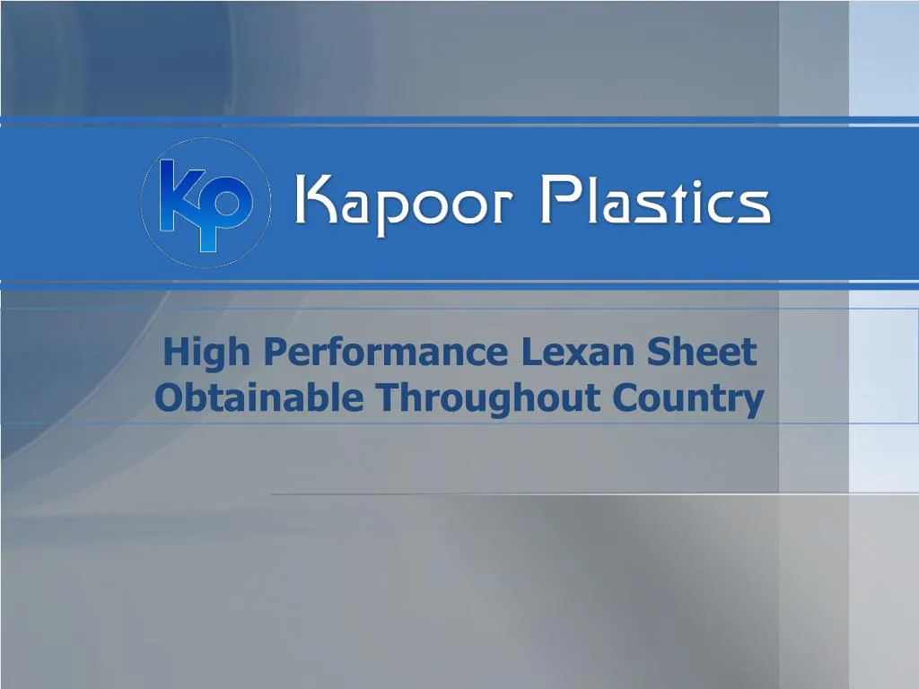 high performance lexan sheet obtainable throughout country
