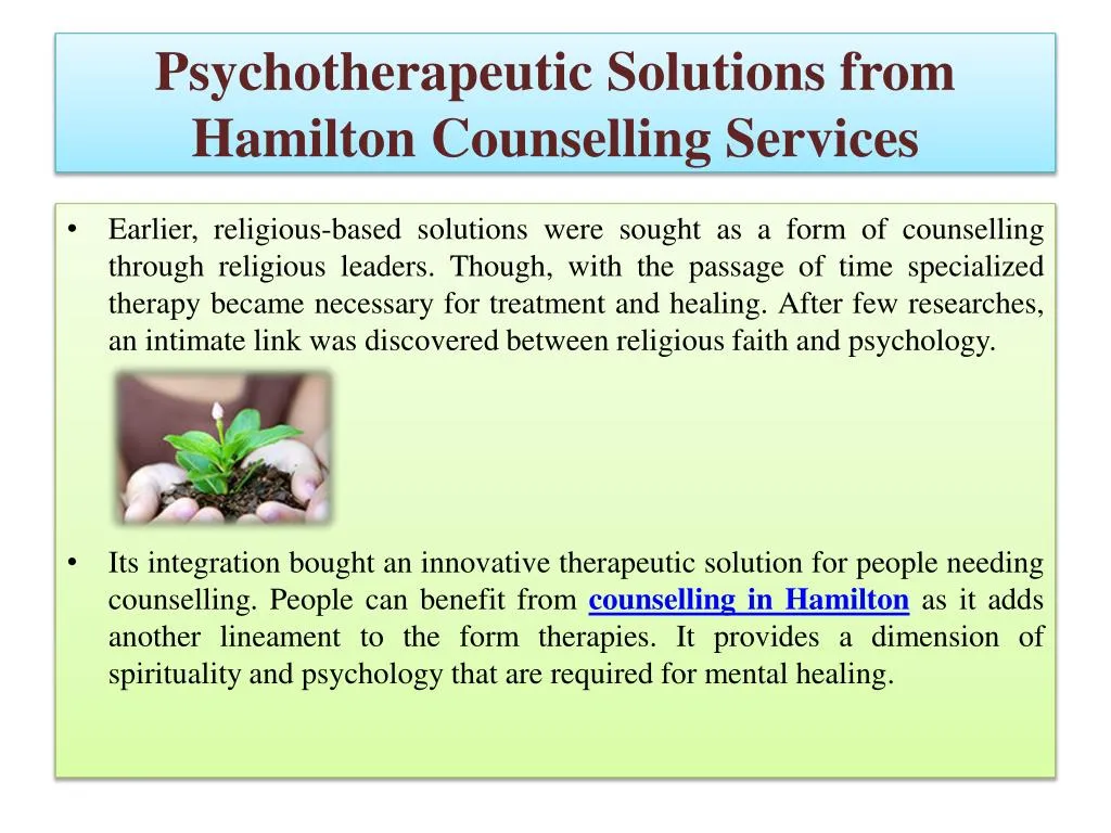 psychotherapeutic solutions from hamilton counselling services