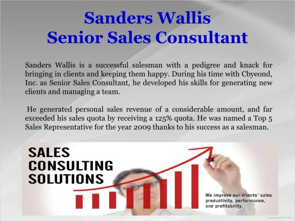 Sanders Wallis_Senior Sales Consultant