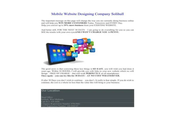 Mobile Website Designing Company Solihull