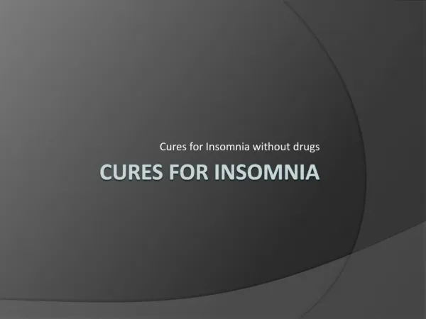 Insomnia cures home remedies