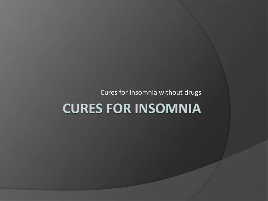 cures for insomnia without drugs