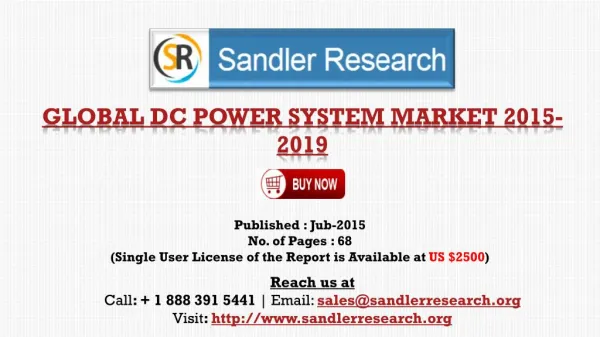 World DC Power System Market to Grow at 3% CAGR to 2019 Says