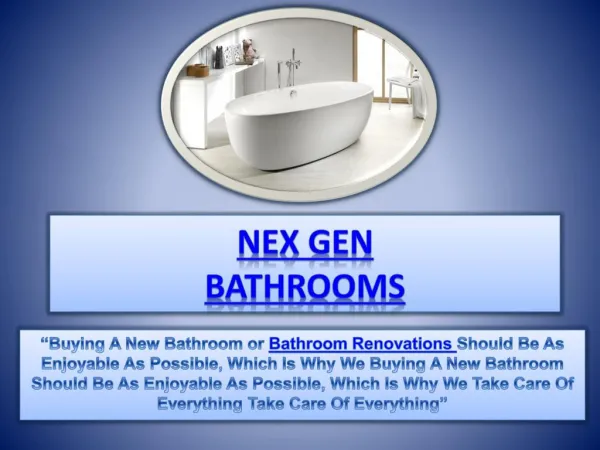 Nex Gen Bathrooms|Bathroom renovations Melbourne