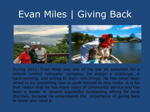 Evan Miles_Giving Back