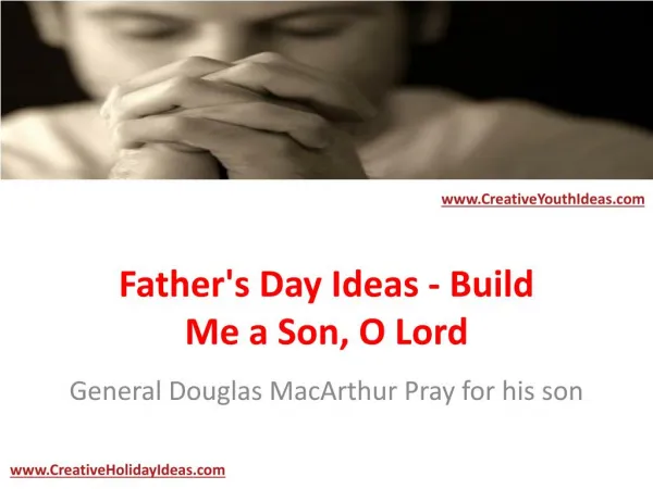 Father's Day Ideas - Build Me a Son, O Lord