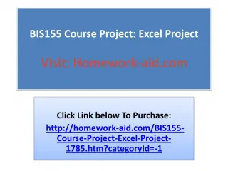 BIS155 Course Project: Excel Project - slide 1