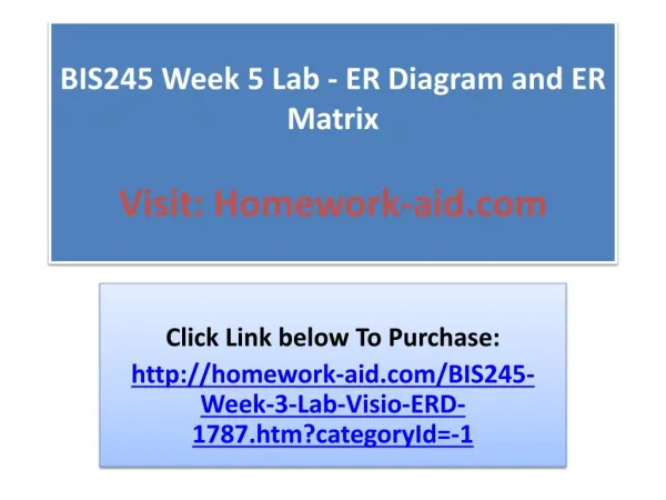 BIS245 Week 5 Lab - ER Diagram and ER Matrix