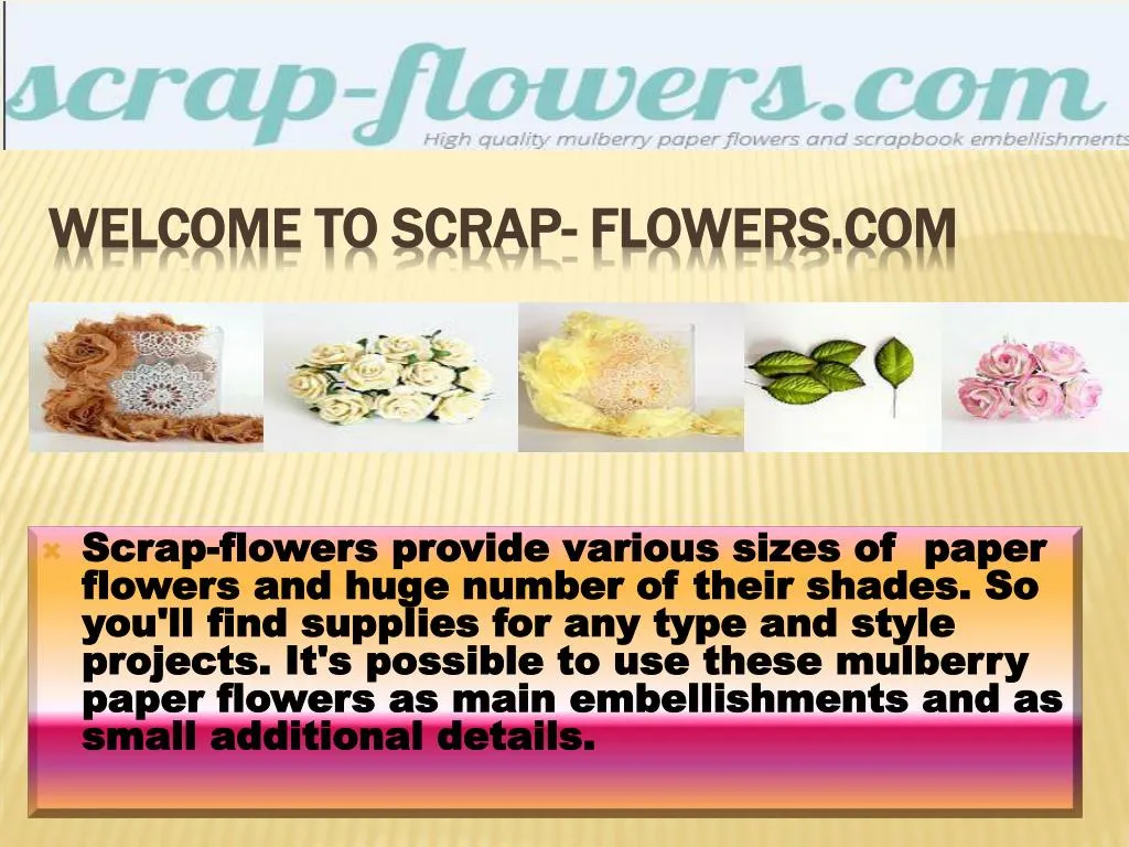 welcome to scrap flowers com