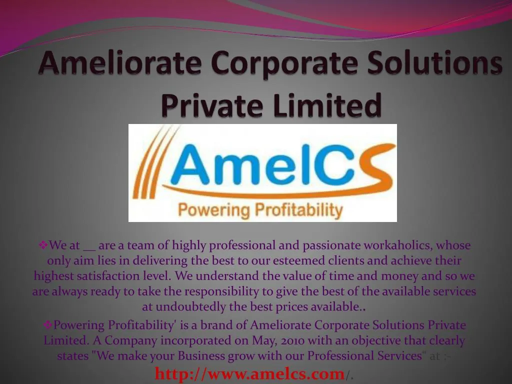 ameliorate corporate solutions private limited
