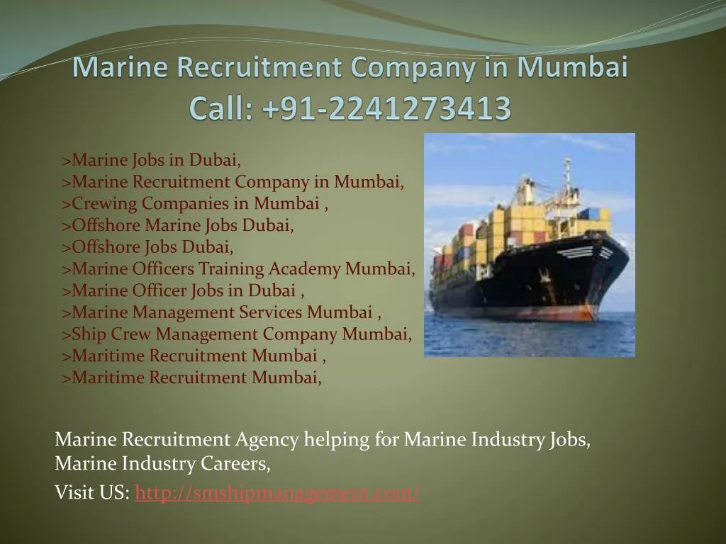 marine recruitment company in mumbai call 91 2241273413