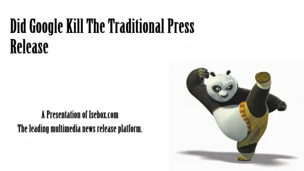 Did Google Kill The Traditional Press Release