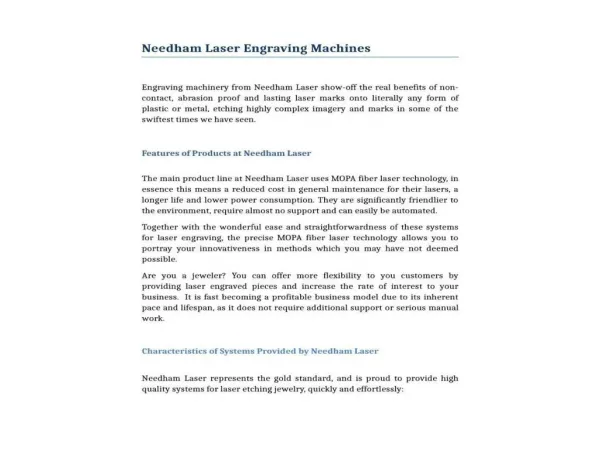 Needham Laser Engraving Machines