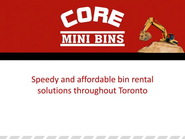 Speedy and Affordable Bin Rental Solutions Throughout Toront