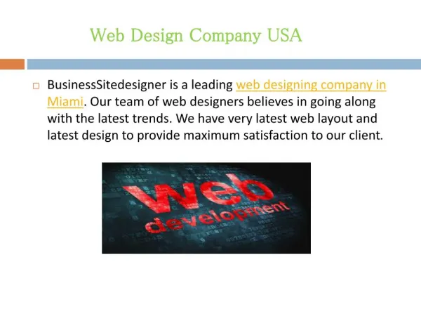 Affordable Web Design Company USA