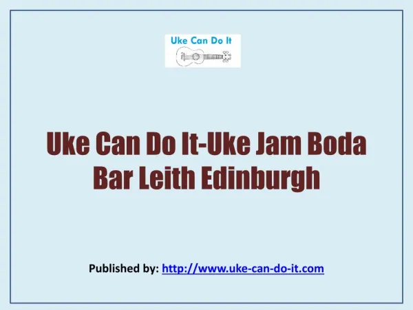 Uke Jam Boda Bar Leith Edinburgh
