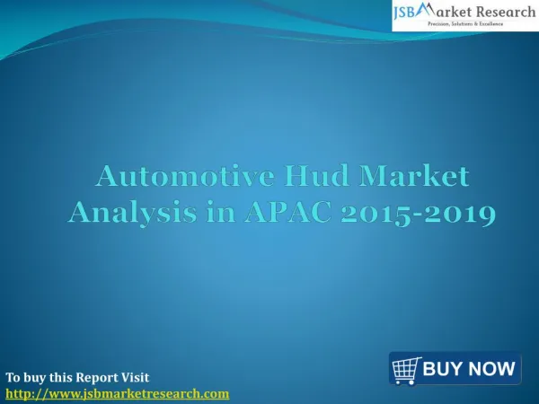 Automotive Hud Market Analysis in APAC 2015-2019