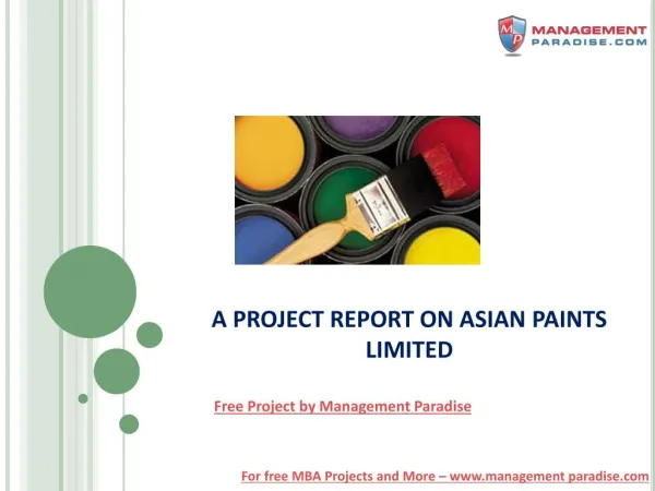 Free Project Report on Asian Paints Ltd