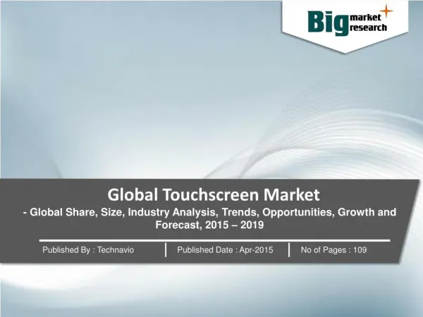 Research Report on Global Touchscreen Market 2019