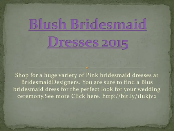 Blush Bridesmaid Dresses 2015