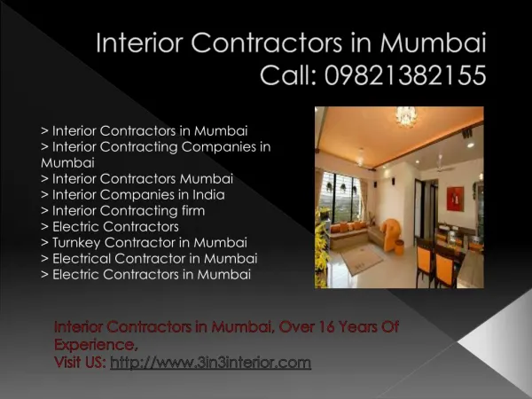 Interior Companies in India , Interior Contracting firm , Interior Contracting Companies in Mumbai
