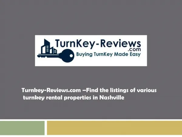 Turnkey-Reviews.com – Find the listings of turnkey property