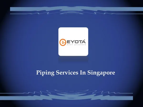Piping Services In Singapore