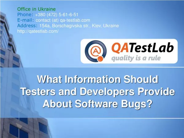 What Data Should be Provided About Software Bugs?