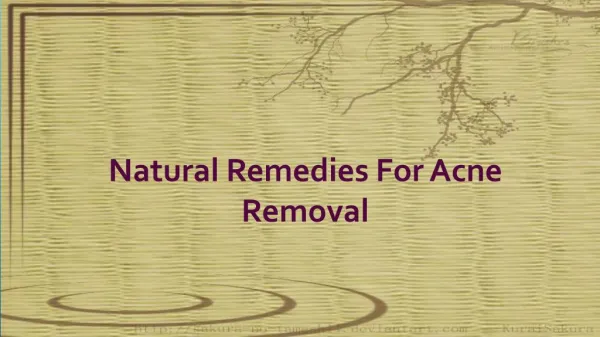 Natural Remedies For Acne Removal