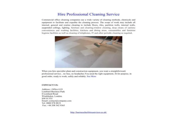 Hire Professional Cleaning Service
