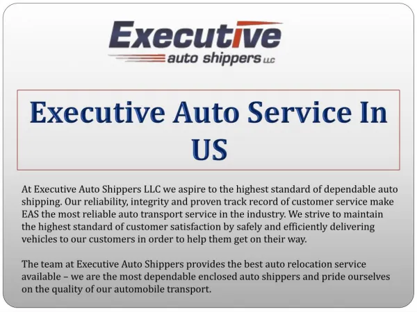 Executive Auto Service In US