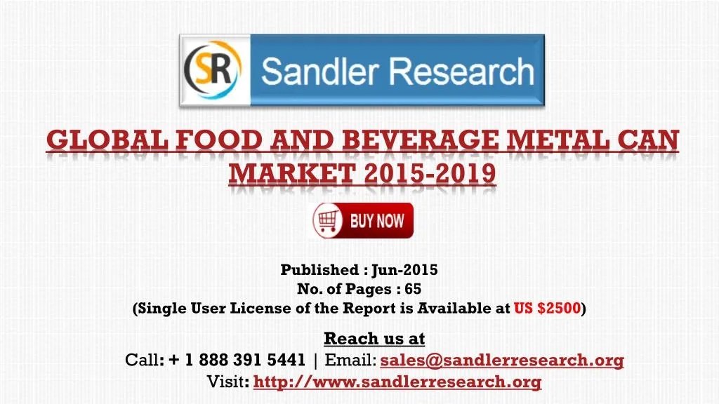global food and beverage metal can market 2015 2019