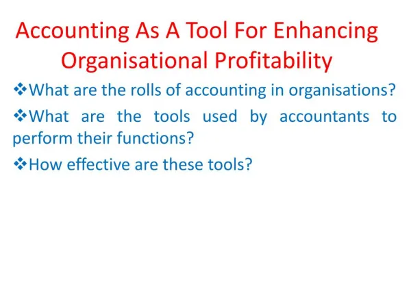 Accounting Tools