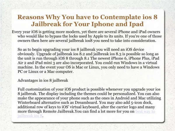 Best Way to Jailbreak iOS 8