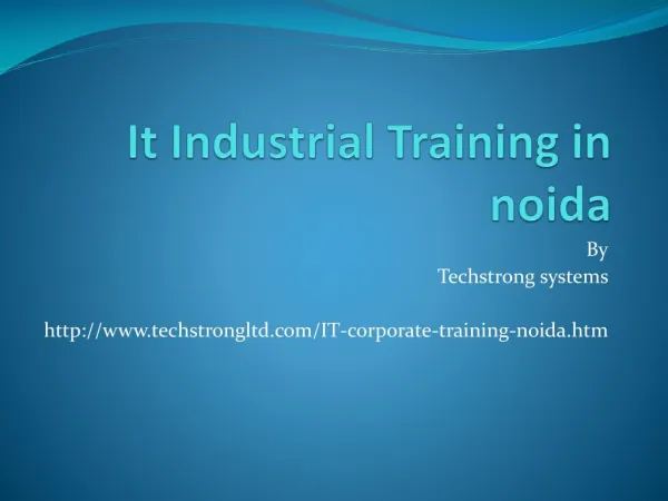 Dot net Training in Noida: Techstrong systems