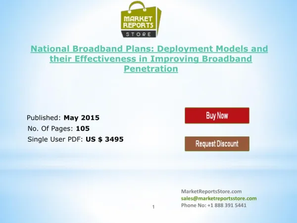 National Broadband Plans & Research Forecast Report to 2019